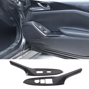 Для 2016-2023 Mazda MX-5 ABS Углеродное волокно автомобильное стекло Кнопка подъема Рамка крышка наклейка Аксессуары для интерьера автомобиля 2 шт.