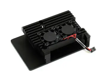 Корпус из алюминиевого сплава для Raspberry Pi 4 Model B, черная броня, двойные охлаждающие вентиляторы, пылеустойчивость, отличное распределение тепла