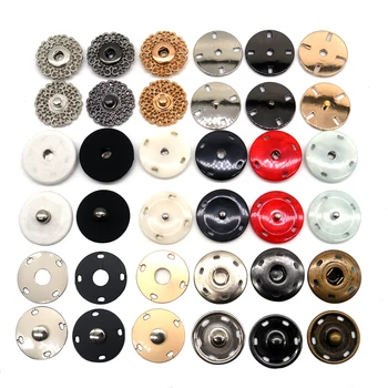 10 комплектов золотого, черного, серебряного цвета, большие круглые невидимые застежки-кнопки, кнопка для застежки пиджака, норковая шуба, аксессуары DIY
