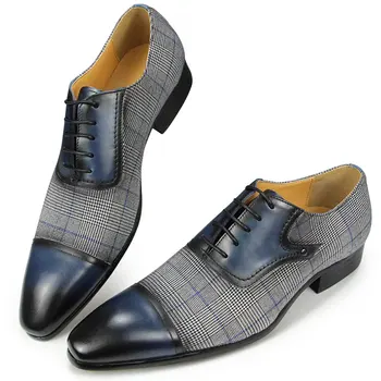 Успешные мужчины, обувь из натуральной кожи без плетения, элегантная стильная дизайнерская обувь для мужчин на шнуровке, Новая британская повседневная кожаная обувь